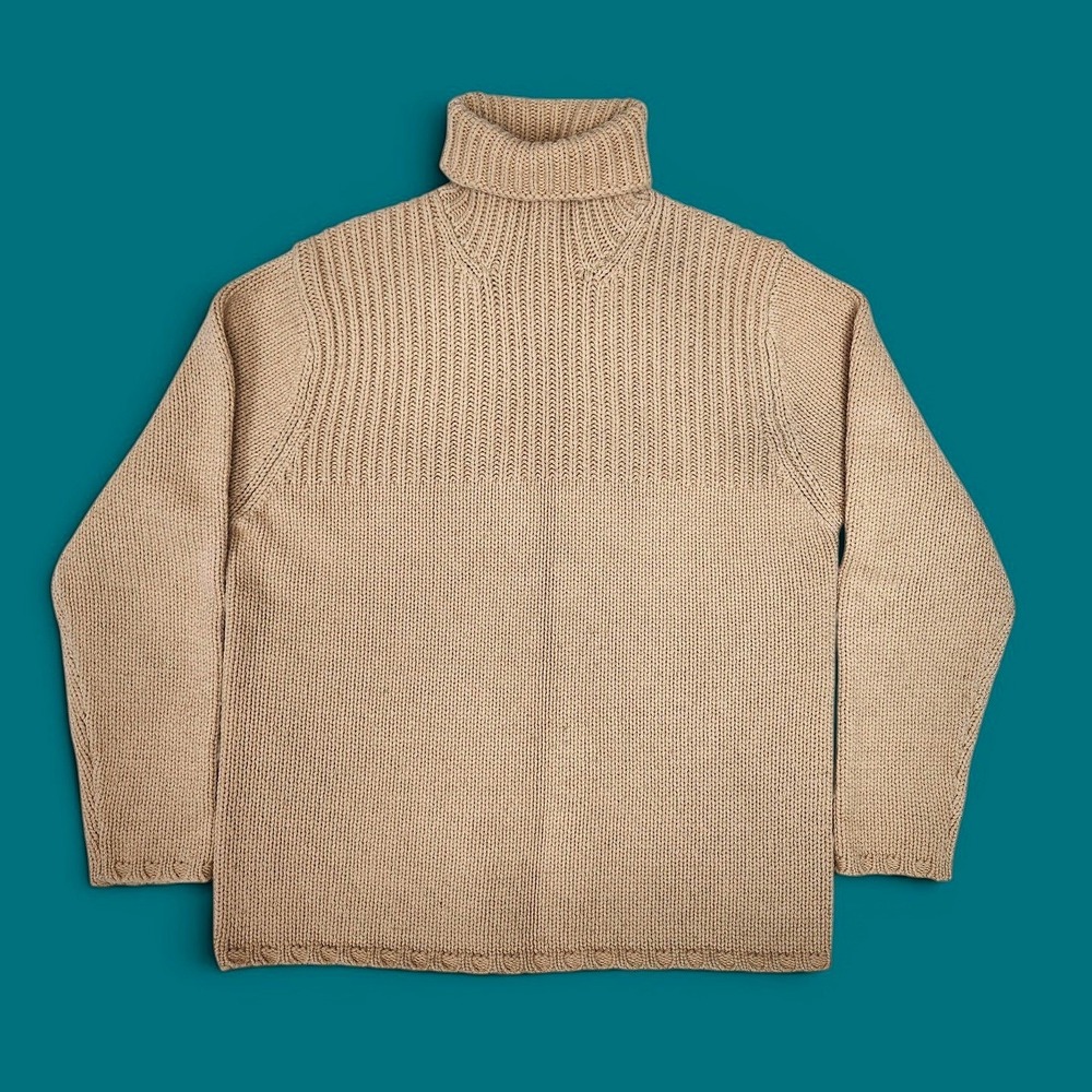 Vintage Gap 100% Lambswool Ribbed Turtleneck Sweater Cozy Minimal Apres Ski M